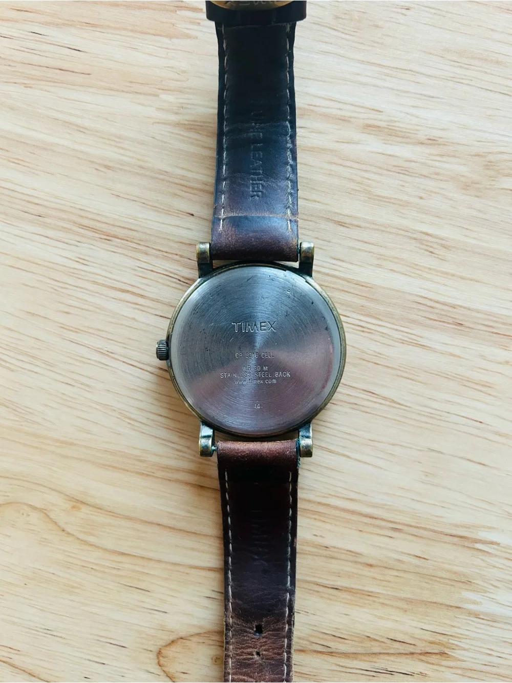 Timex Indiglo Easy Reader White Dial Brown Leather Strap Quartz Watch Working